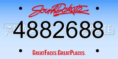 4882688 South Dakota License Plate