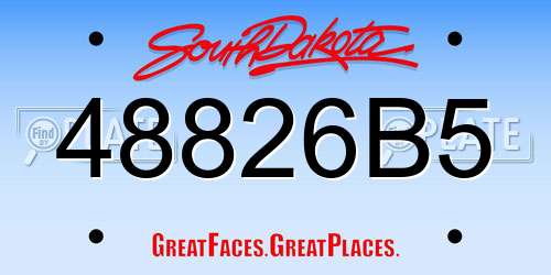 48826B5 South Dakota License Plate