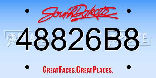 48826B8 South Dakota License Plate