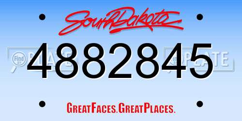 4882845 South Dakota License Plate
