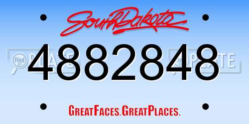 4882848 South Dakota License Plate