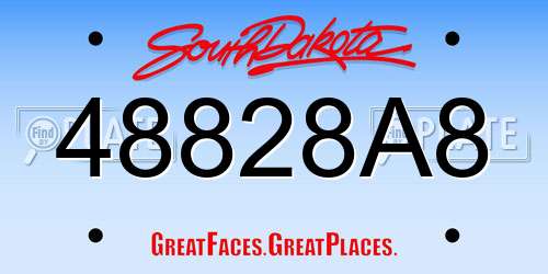 48828A8 South Dakota License Plate