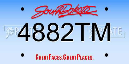 4882TM South Dakota License Plate