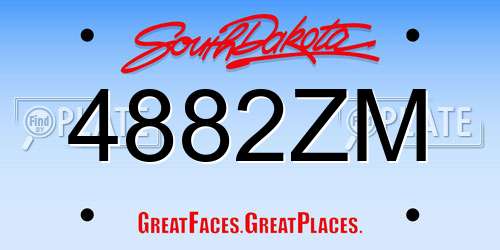 4882ZM South Dakota License Plate