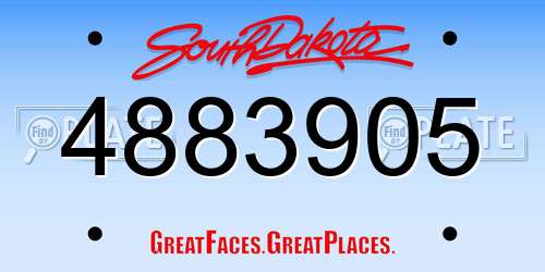 4883905 South Dakota License Plate