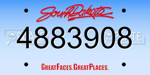 4883908 South Dakota License Plate