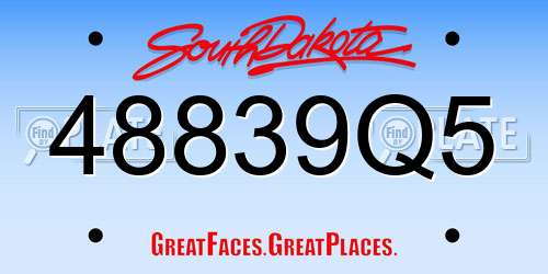 48839Q5 South Dakota License Plate