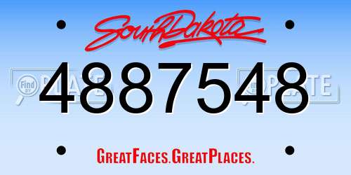 4887548 South Dakota License Plate