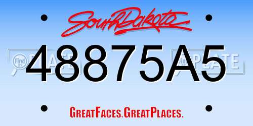 48875A5 South Dakota License Plate