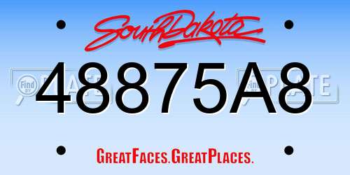 48875A8 South Dakota License Plate