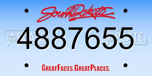 4887655 South Dakota License Plate