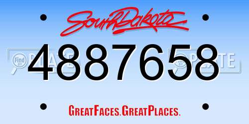 4887658 South Dakota License Plate