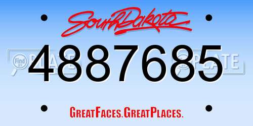 4887685 South Dakota License Plate