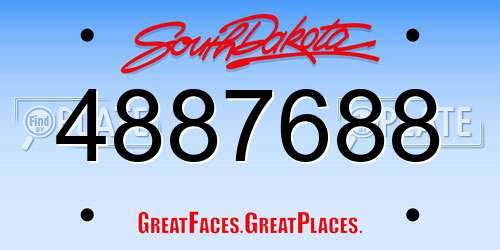4887688 South Dakota License Plate