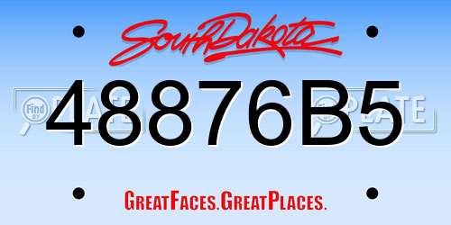 48876B5 South Dakota License Plate