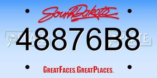 48876B8 South Dakota License Plate