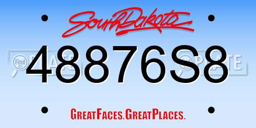 48876S8 South Dakota License Plate