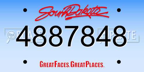 4887848 South Dakota License Plate