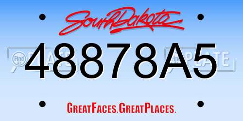 48878A5 South Dakota License Plate