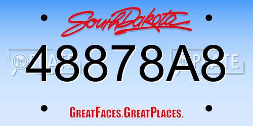48878A8 South Dakota License Plate