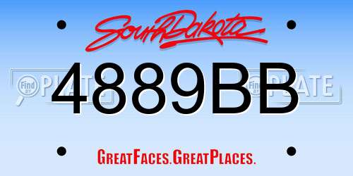 4889BB South Dakota License Plate