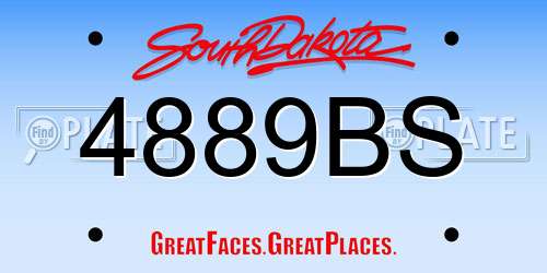 4889BS South Dakota License Plate