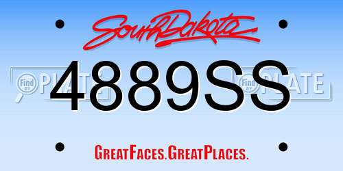 4889SS South Dakota License Plate