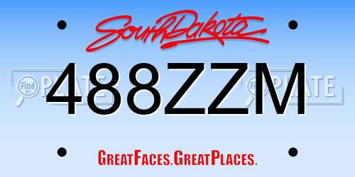 488ZZM South Dakota License Plate