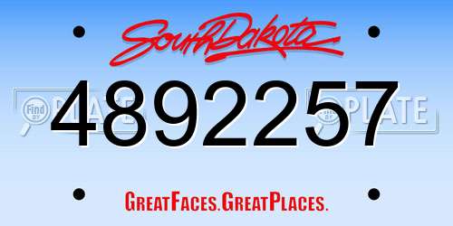 4892257 South Dakota License Plate