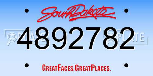 4892782 South Dakota License Plate