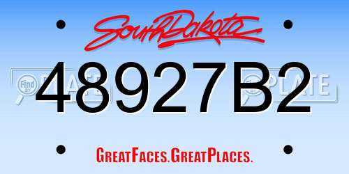 48927B2 South Dakota License Plate