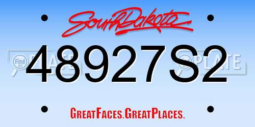48927S2 South Dakota License Plate