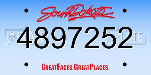 4897252 South Dakota License Plate