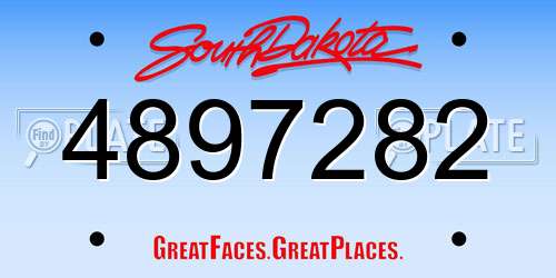 4897282 South Dakota License Plate