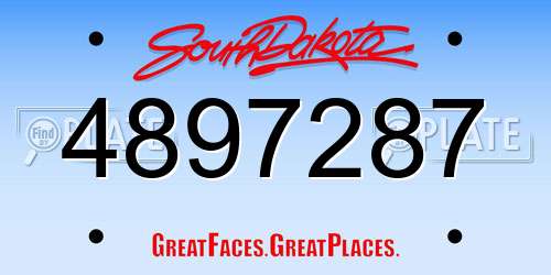 4897287 South Dakota License Plate