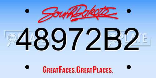 48972B2 South Dakota License Plate