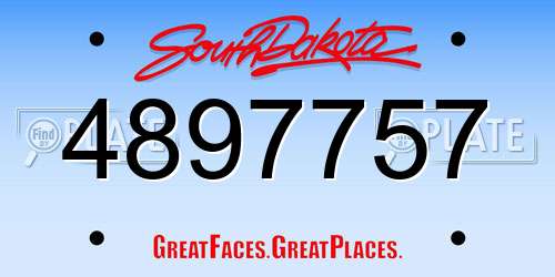 4897757 South Dakota License Plate