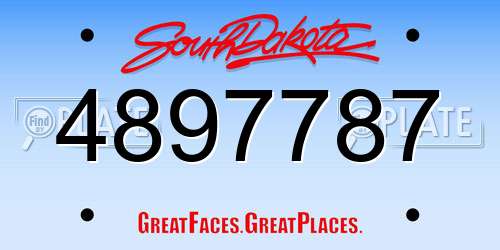 4897787 South Dakota License Plate