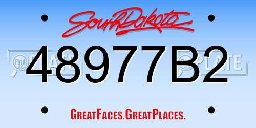 48977B2 South Dakota License Plate