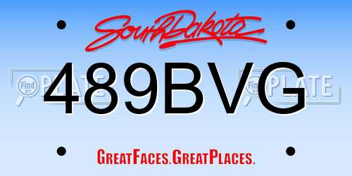 489BVG South Dakota License Plate