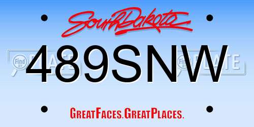 489SNW South Dakota License Plate