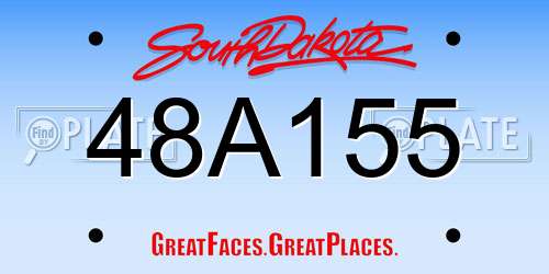 48A155 South Dakota License Plate