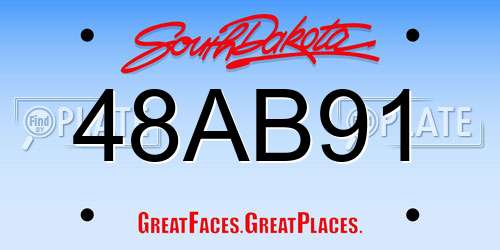 48AB91 South Dakota License Plate