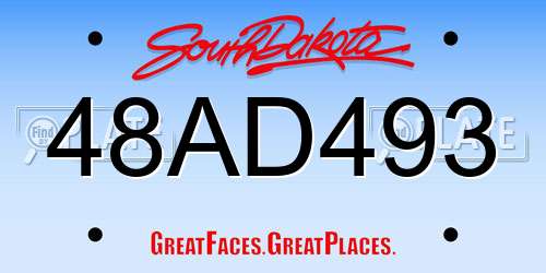 48AD493 South Dakota License Plate