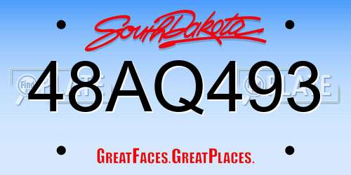 48AQ493 South Dakota License Plate