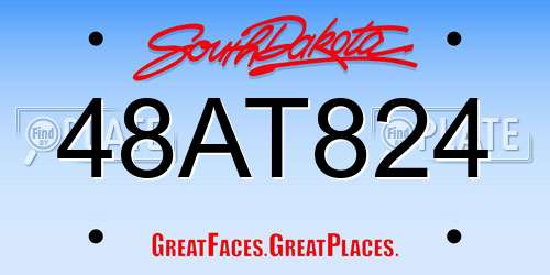 48AT824 South Dakota License Plate