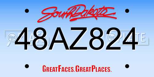 48AZ824 South Dakota License Plate