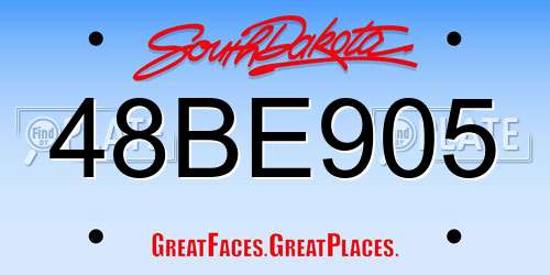 48BE905 South Dakota License Plate