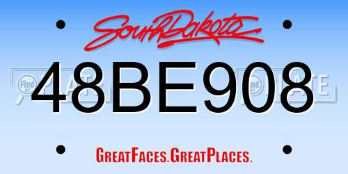 48BE908 South Dakota License Plate