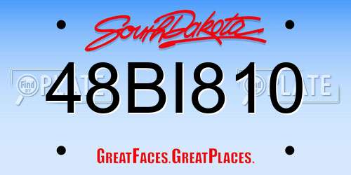 48BI810 South Dakota License Plate